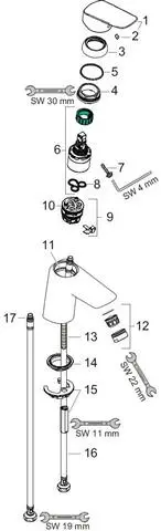 Hansgrohe Waschtisch-Einhebelmischer Logis 70 EcoSmart 5 l/min, ohne Ablaufgarnitur, chrom-71071000