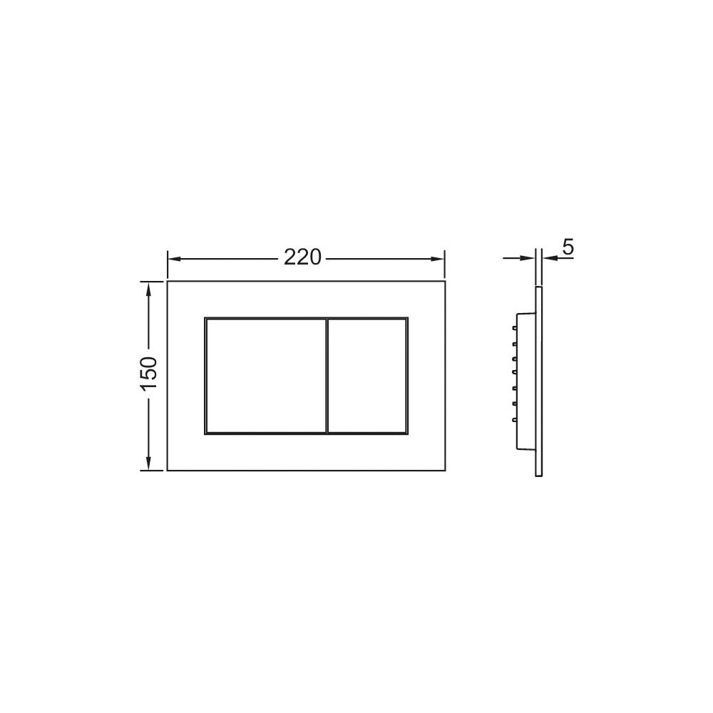 TECE WC-Betätigungsplatte TECEnow schwarz matt, für Zweimengentechnik-9240407