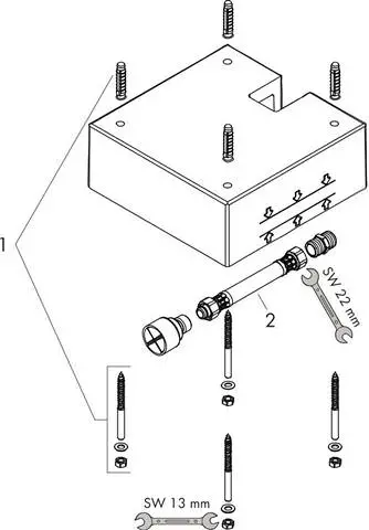 Hansgrohe Grundkörper Raindance Air 400 x 400 mm, für E400 1jet Kopfbrause-26254180