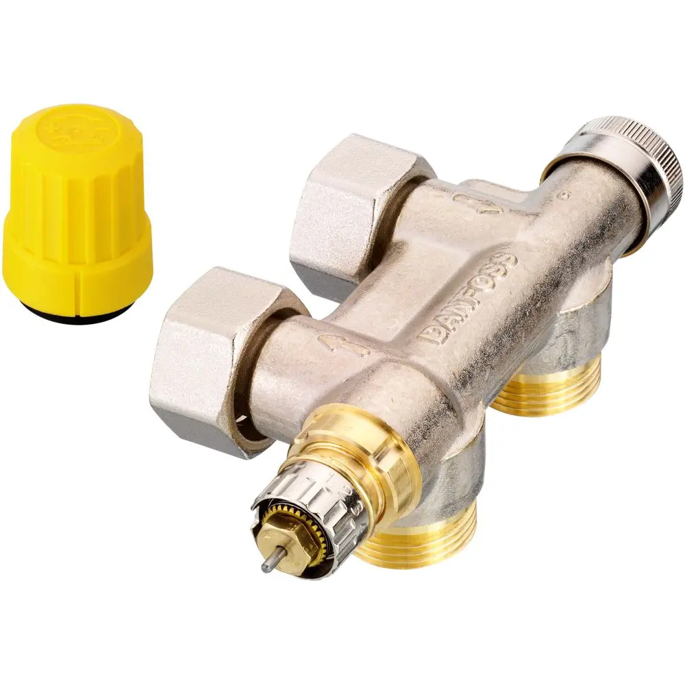 Danfoss Universalanschlussarmatur VHS-UN R 1/2" x G 3/4", Eck, matt vernickelt -013G4741