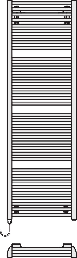 Kermi Bad-Heizkörper Duett E 1188x484mm, weiß (R 9016), ESet WWS links-DUE2012450101XK