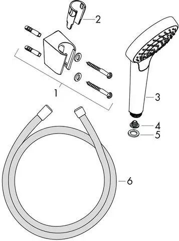 Hansgrohe Brausehalterset Croma Select S Vario 1250 mm Brauseschlauch, weiß/chrom -26421400