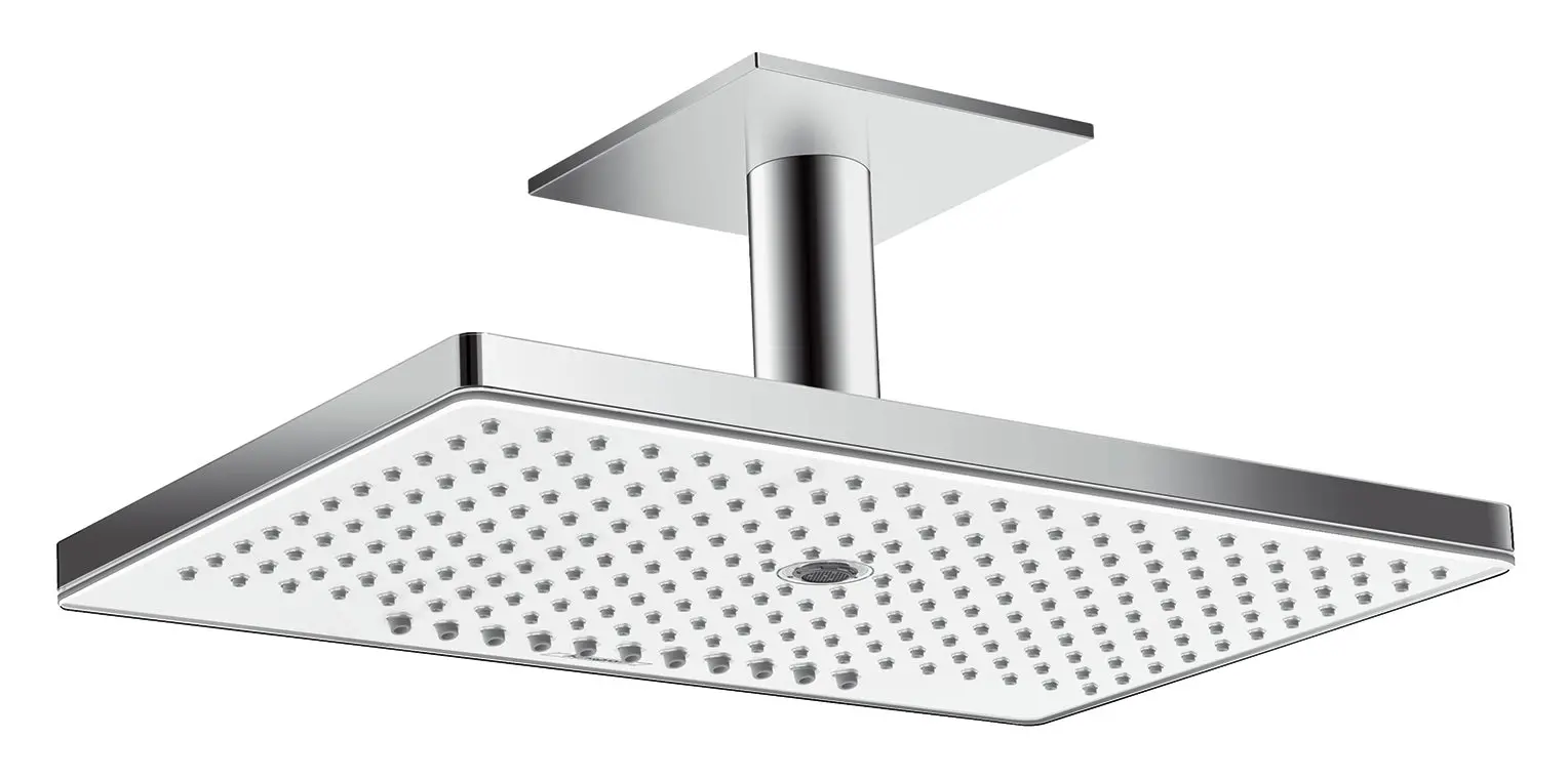 Hansgrohe Kopfbrause Rainmaker Select 460 EcoSmart 9 l/min, 3jet, Deckenanschluss 100 mm, weiß/chrom-24016400