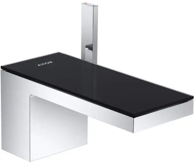 Waschtisch-Einhebelmischer 70 Axor MyEdition chrom/Spiegelglas, mit Push-Open Ablaufgarnitur, Ausla-47010000