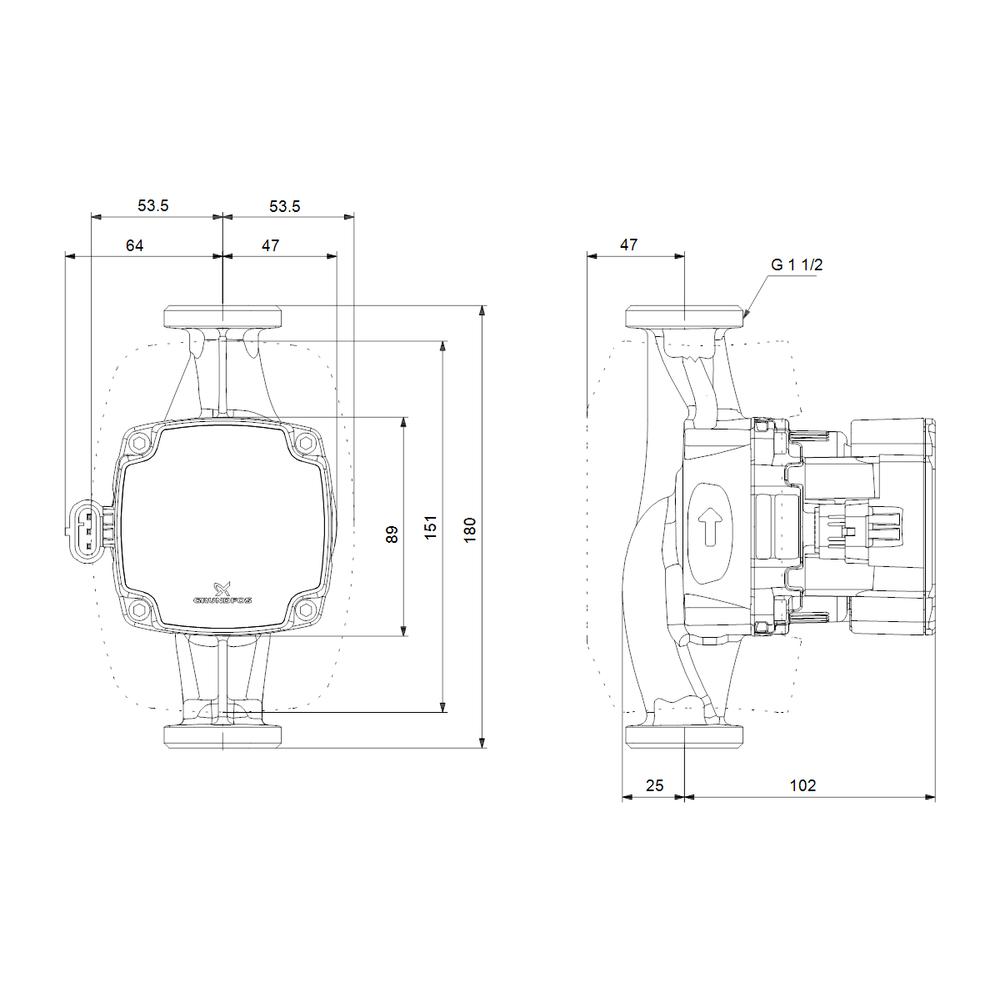 Grundfos Hocheffizienz Umwälzpumpe ALPHA1 GO 25-40 180 220-240V 9H DB0 -93074202 Grundfos Hocheffizienz Umwälzpumpe ALPHA1 GO 25-40 180 220-240V 9H DB0 -93074202