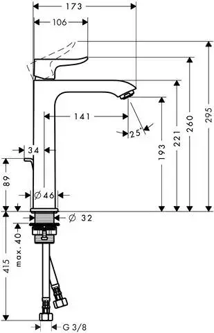 Hansgrohe Waschtisch-Einhebelmischer Metris 200 5 l/min, mit Ablaufgarnitur, chrom-31183000