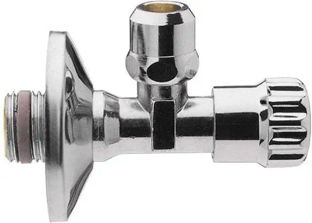 ASW Eckventil 1/2"x10mm, Messing verchromt, selbstdichtend, mit Schubrosette
