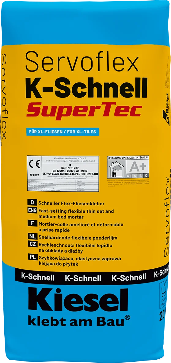 Kiesel - Servoflex K-Schnell Supertec grau, 20 kg, für XL-Fliesen-13105 Kiesel - Servoflex K-Schnell Supertec grau, 20 kg, für XL-Fliesen-13105