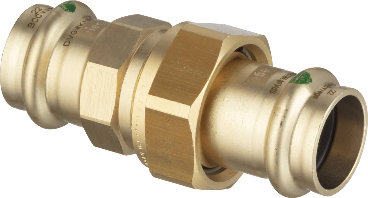 Viega Sanpress 2260 Verschraubung 28mm flachdichtend ,Siliziumbronze 124311-124311