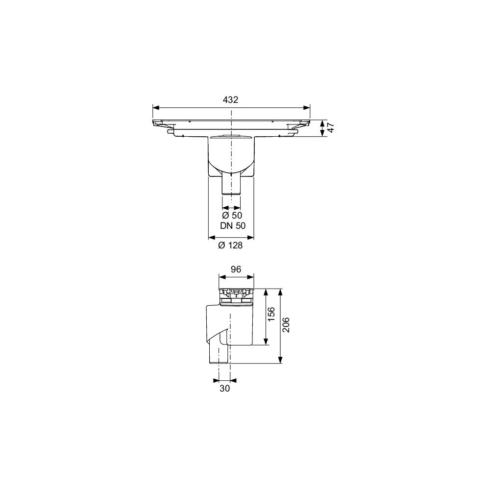 TECE Ablauf drainprofile DN 50, Ablauf senkrecht -673003 TECE Ablauf drainprofile DN 50, Ablauf senkrecht -673003