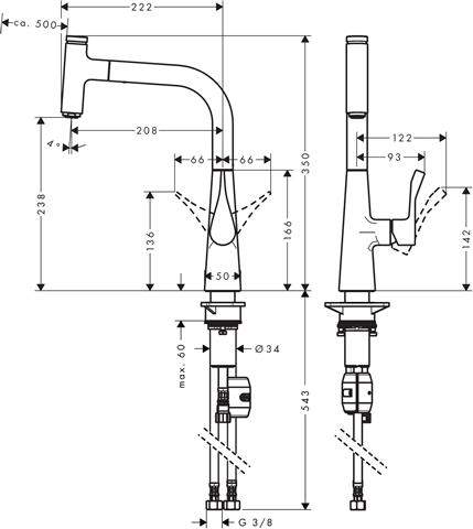 hansgrohe Spültisch-Einhebelmischer Metris Select 240-14857800