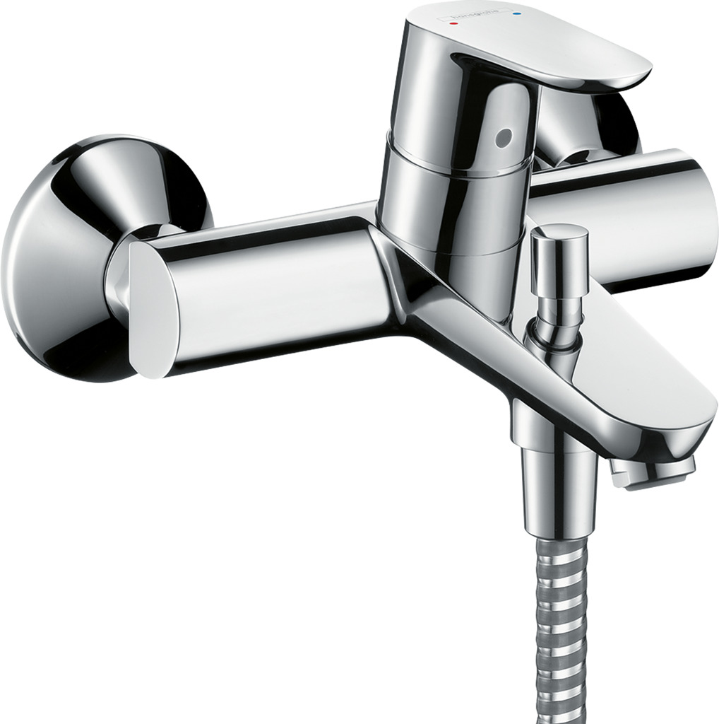 Wascharmatur, Wandbatterie, Chrom, Duscharmatur, Brausehalterung,