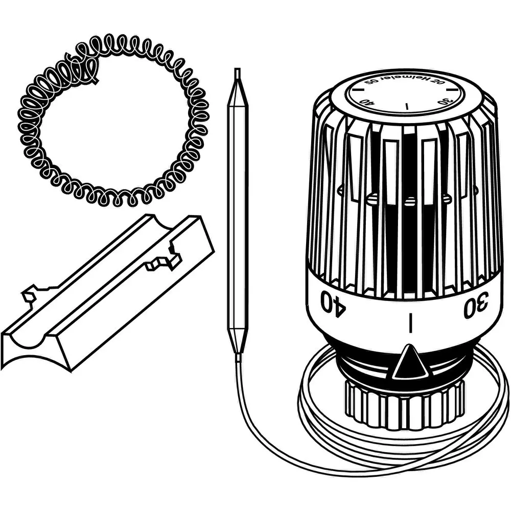 Heimeier Thermostat-Kopf K mit Wärmeleitsockel und Spiralfeder, weiß-6402-00.500