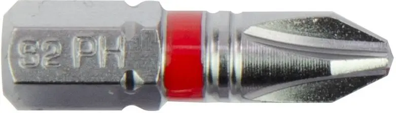 Projahn COLOR Bit für Kreuzschlitz-Schrauben PH 6,3 [1/4"] DIN 3126 / ISO 1173, S2-Spezialstahl, vernickelt, 3er Pack-1701-03