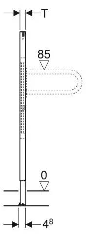Geberit Duofix Element für Stütz- und Haltegriffe, 112 cm, barrierefrei: B=36.5cm, H=112cm, T=4cm 11-111790001