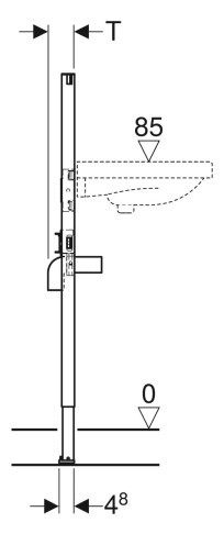 Geberit Duofix Element für Waschtisch, 112 cm, Standarmatur-111430002