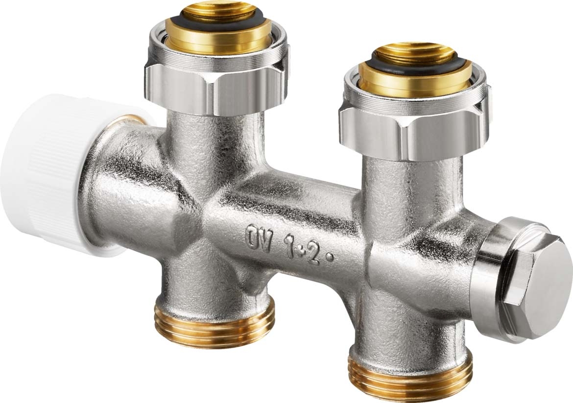 Oventrop Anschlussarmatur Multiblock T G 1/2 AGxG 3/4 AG, Ein-/Zweirohrarmatur, Durchgang-1184033