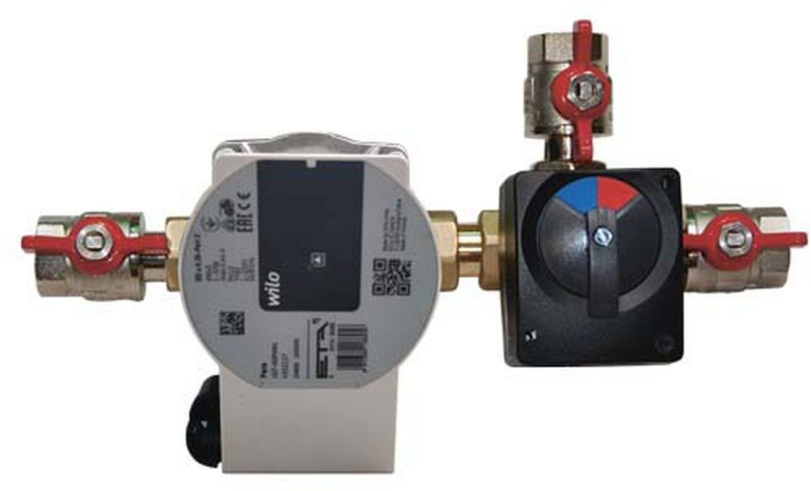 ETA Rücklaufanhebung m. Hocheffizienzpumpe Typ 1-30-E R1" mit Pumpe PWM1 und Mischer kv=10 bis 30KW -18111-02