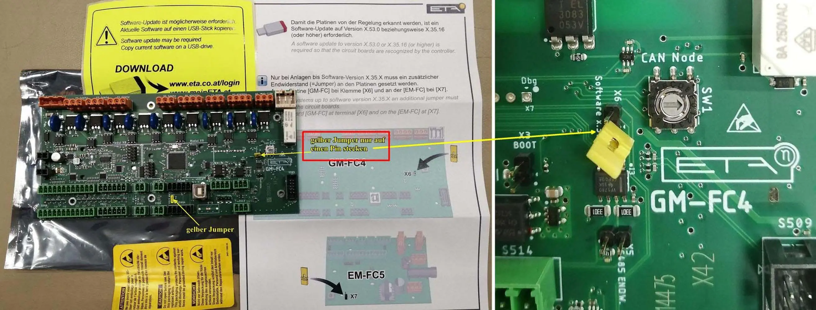 ETA Grundmodul GM-FC4 Touch für Austausch Steuerplatine-001-5420-04-E