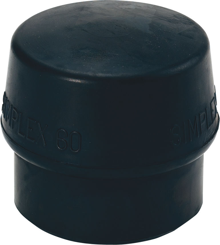 Triuso Simplex-Schonhammer, Gummi schwarz, TPE-soft blau, mit Holzstiel, Ø 60 x 150 x 400 mm-SH60BS