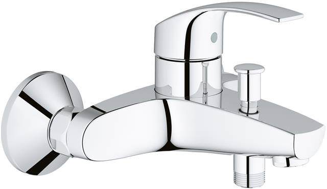 GROHE Wannen-Einhebelmischer Eurosmart chrom, Wandmontage, mit Temperaturbegrenzer-33300002