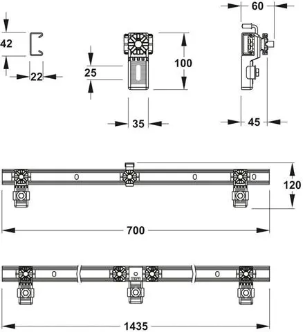 MEPA Wannenleisten 700mm, 3 Stück, Badewanne-190031