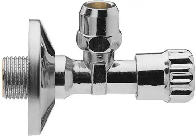 ASW Eckventil 1/2"x10mm, Messing verchromt, mit Schubrosette