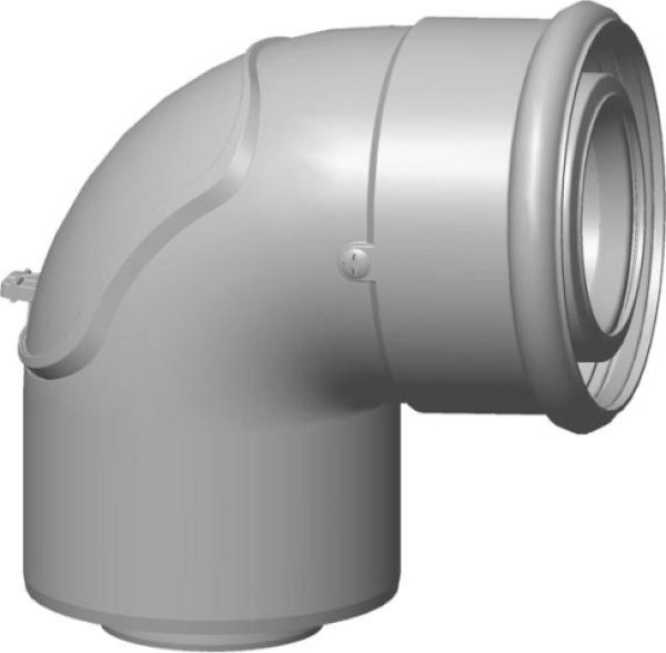 elbow connector, Bogenrohrstutzen, Rohrverbindung, Metallgrau, 90-Grad-Winkel,