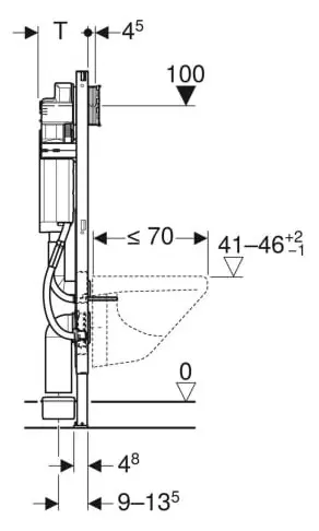 Geberit Duofix Element für Wand-WC, 112 cm, mit Sigma UP-Spülkasten 12 cm, barrierefrei, für Stütz--111375005