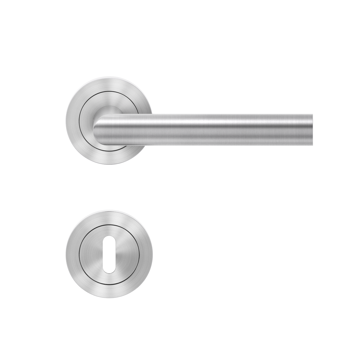 Türdriegel, Türgriff, Rundrosette, Edelstahl, Schlüssellochrosette,