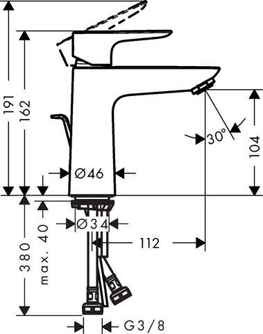 Hansgrohe Waschtisch-Einhebelmischer Talis E 110 CoolStart, mit Ablaufgarnitur, chrom/ verchromt-71713000