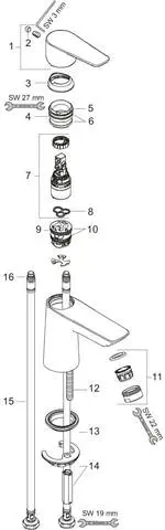Waschtisch-Einhebelmischer Talis E 80 5 l/min, mit Push-Open Ablaufgarnitur, chrom-71701000