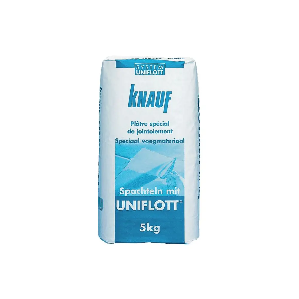 Knauf Gips-Spachtelmasse Uniflott, schnelles und einfaches Verspachteln von Gipsplattenfugen, 5 kg-3115