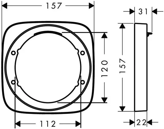 Verlängerungsrosette ibox universal chrom, Fertigset-15597000