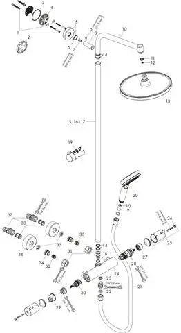 Hansgrohe Showerpipe Crometta S 240 EcoSmart 9 l/min, 1jet, Ø 240 mm, chrom-27268000