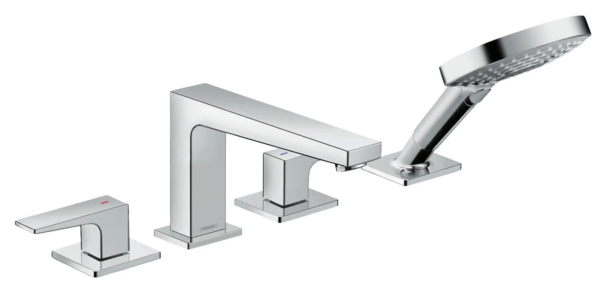 Hansgrohe Fertigmontageset Metropol 4-Loch Wannenrand-Einhebelmischer, mit Hebelgriff, chrom-32552000
