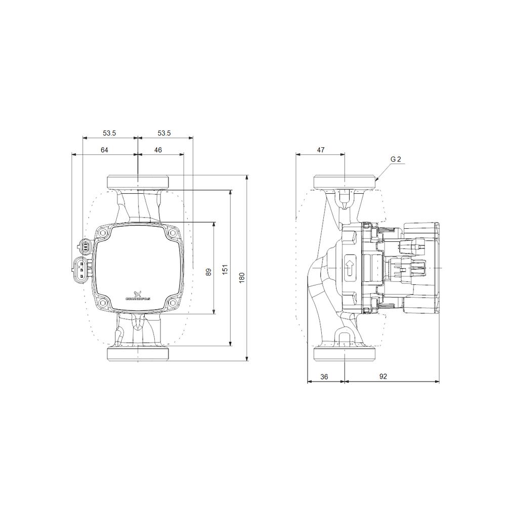Grundfos Hocheffizienz Umwälzpumpe ALPHA2 GO 32-60 180 220-240V 9H DF0 -93074238