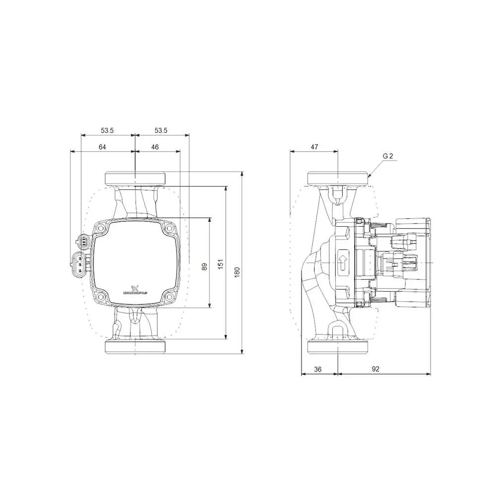 Grundfos Hocheffizienz Umwälzpumpe ALPHA2 GO 32-60 180 220-240V 9H DF0 -93074238
