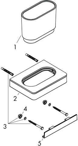 Hansgrohe Zahnglas Axor universal Glas, Halter chrom-42834000