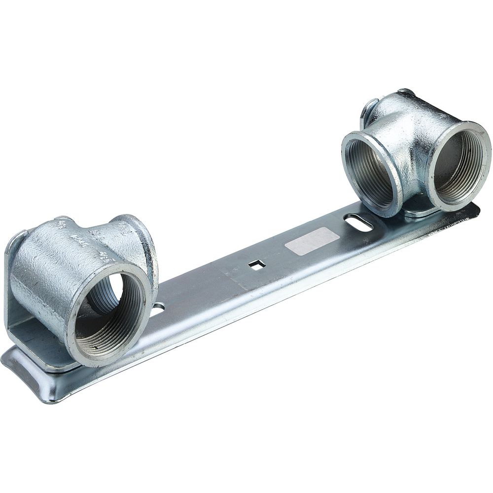 Viega Gaszähleranschlussplatte G2325.1 Rp 1, Anschlusswinkel Messing verzinkt, für Zweistutzengaszähler -531546