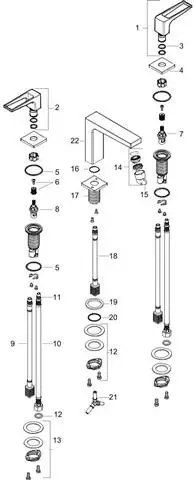 hansgrohe Waschtisch-3-Loch-Armatur Metropol 160 EcoSmart 5 l/min, mit Bügelgriffen und Push-Open Ab-74515000