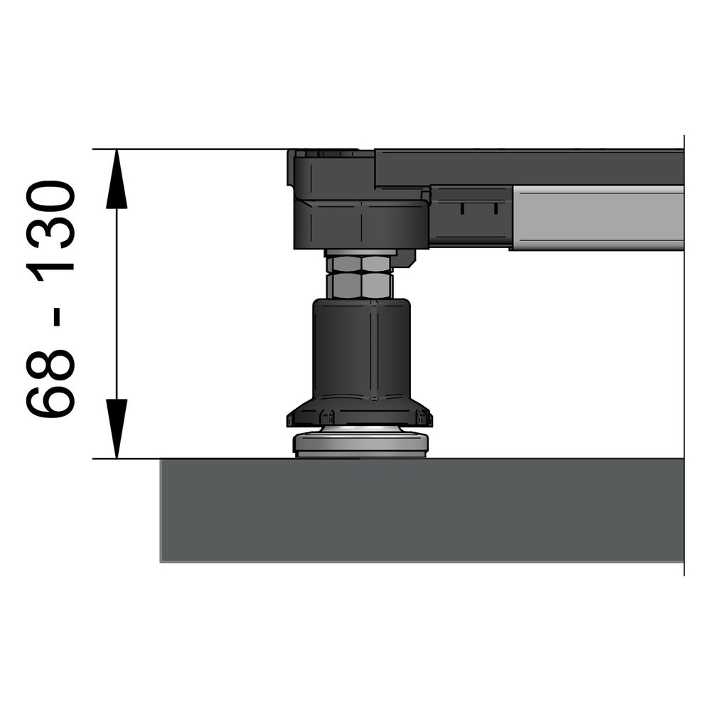 mabo Montagerahmen EVO1200 für Duschwannen von 700 x 700 mm bis 1250 x 1250 mm -101391