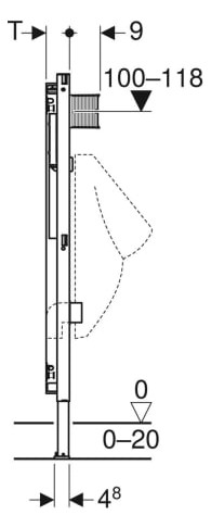 Geberit Duofix Element für Urinal, 112-130 cm, universell 111.616.00.2-111616002