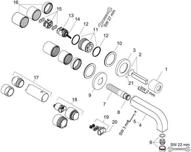 hansgrohe Waschtisch-Einhebelmischer Axor Citterio UP, mit Einzelrosette, chrom, Auslauf 160mm-39113000