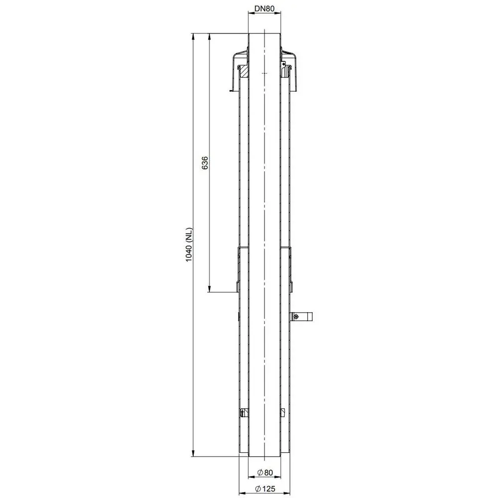 ATEC Dachdurchführung DN 80/125, ziegelrot 650 mm, konzentrisch-01457