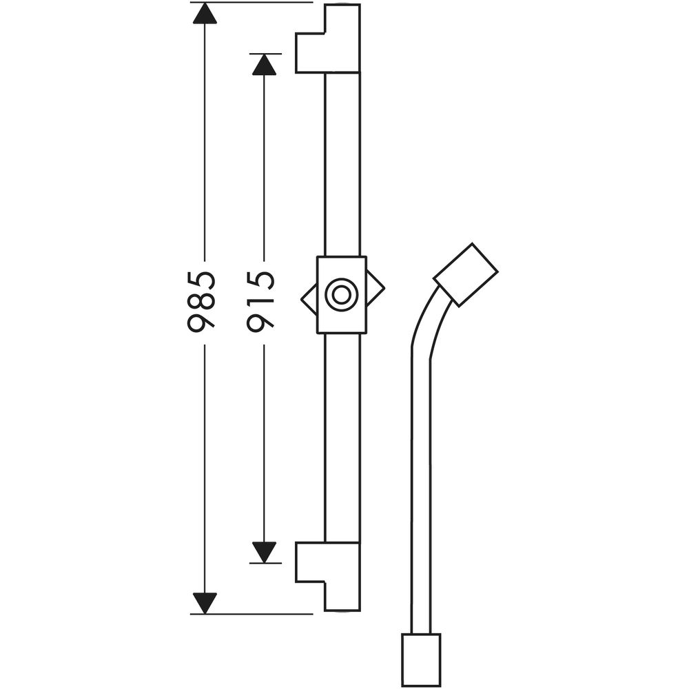 Hansgrohe Brausestange Axor Starck 900 mm, mit Schlauch ohne Handbrause, chrom-27830000