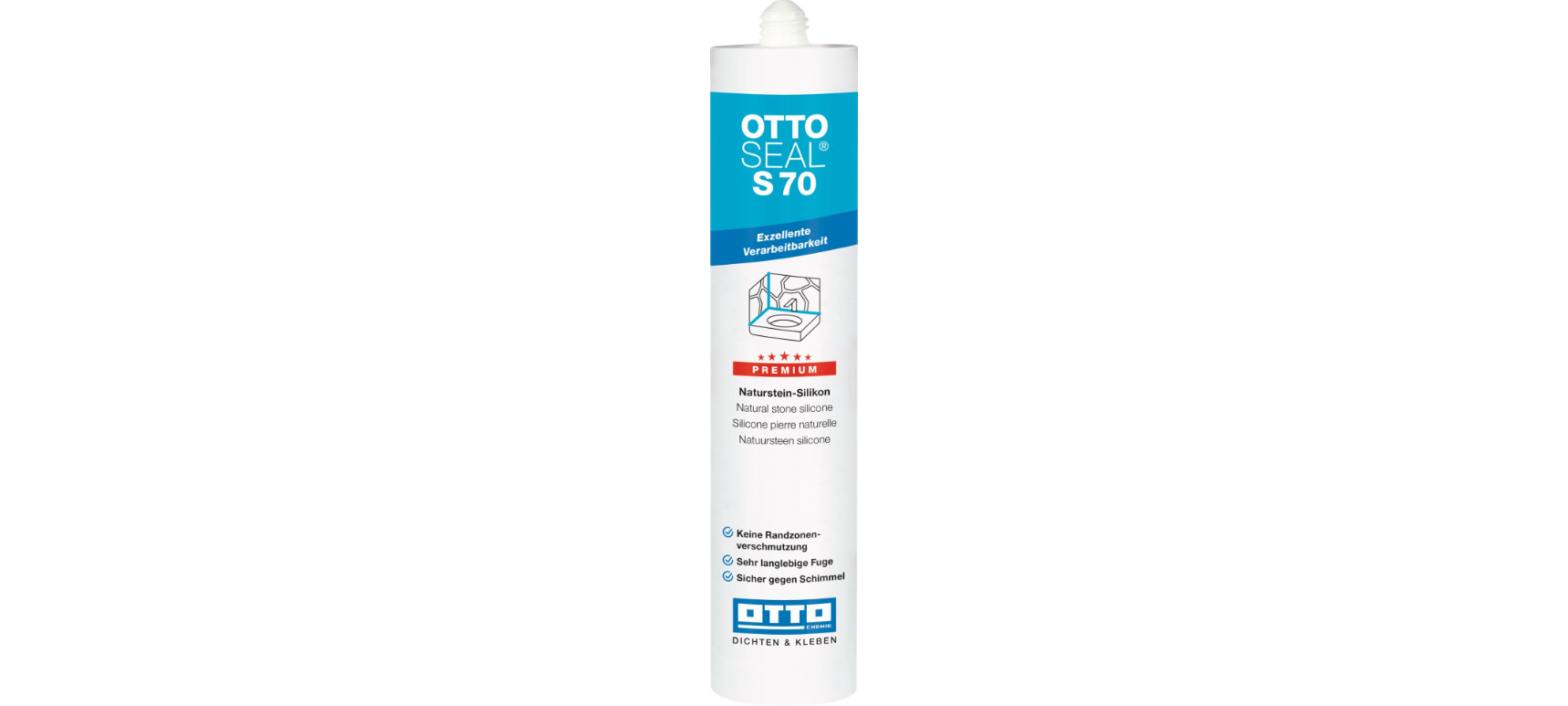 Ottoseal Premium Naturstein-Silikon S70, weiss, a` 310 ml-S70-04-C01 Ottoseal Premium Naturstein-Silikon S70, weiss, a` 310 ml-S70-04-C01