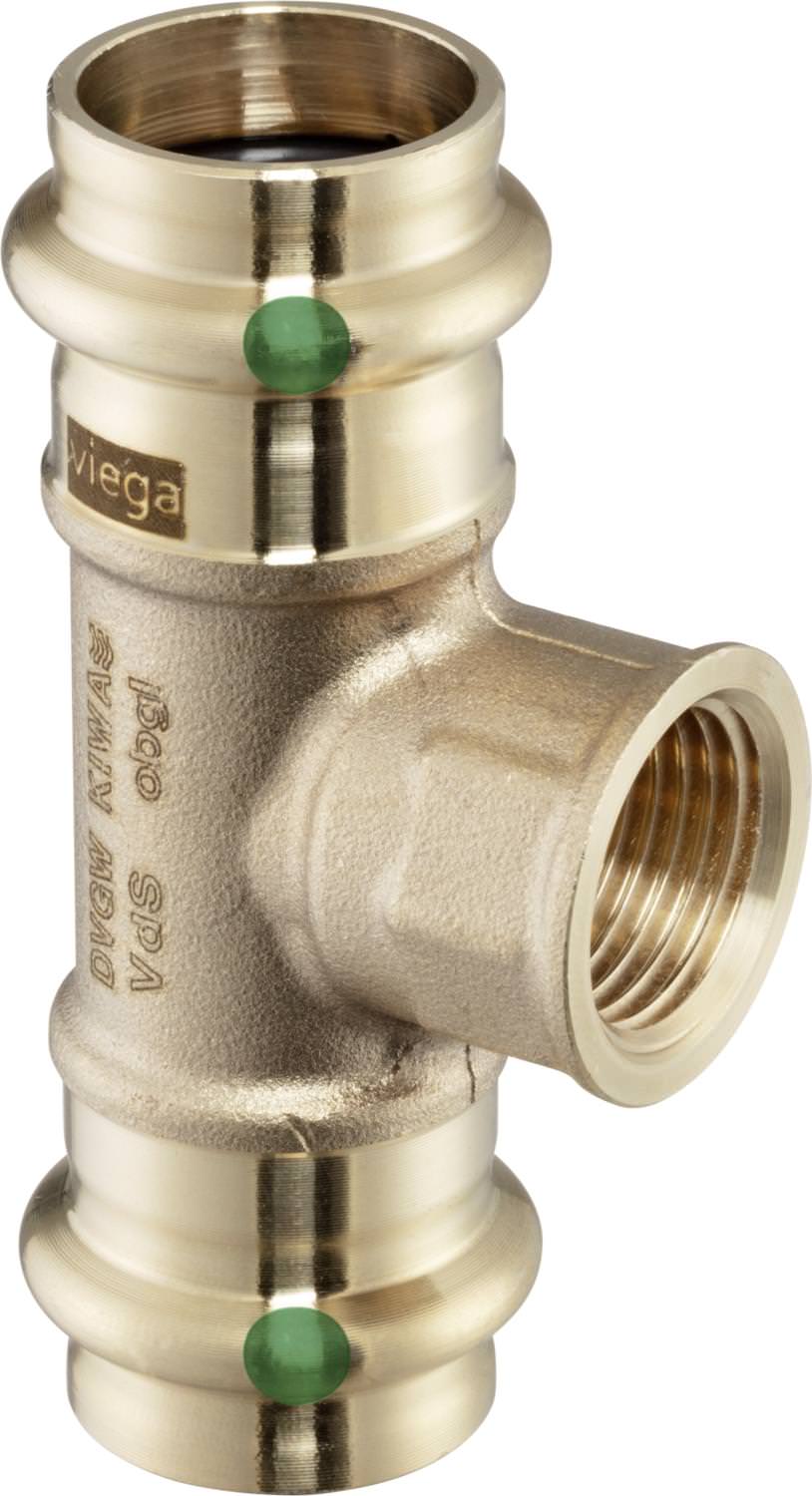 Viega Sanpress 2217.2 T-Stück 15 x 1/2 IG x 15 ,Siliziumbronze 115630-115630