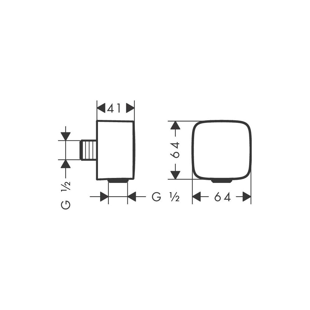 Hansgrohe Schlauchanschluss Fixfit Softcube Axor mit Rückflussverhinderer, chrom-36731000
