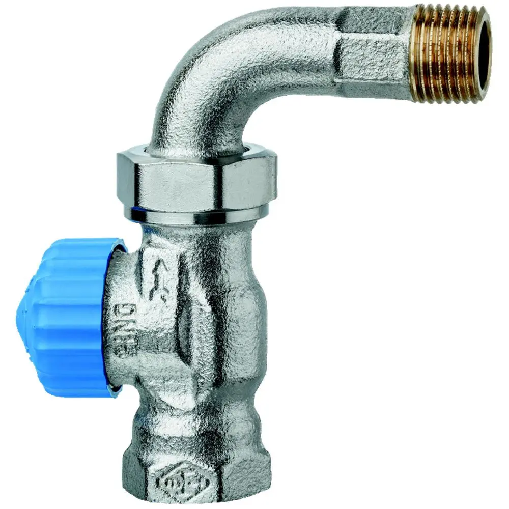 Heimeier Thermostat-Ventilunterteil Rp 1/2 x R 1/2, Durchgang, mit Bogenverschraubung, Rotguss vern-2244-02.000